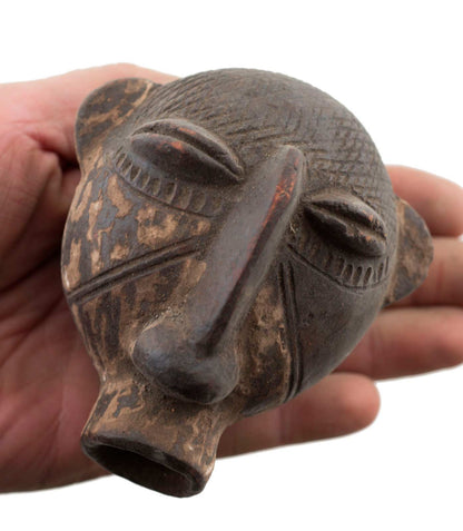 Masquette africaine votive Kran en terre cuite – masque passeport miniature