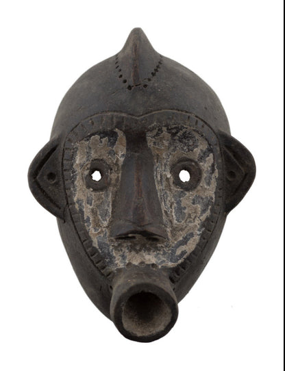 Masquette africaine votive Kran en terre cuite – masque passeport miniature