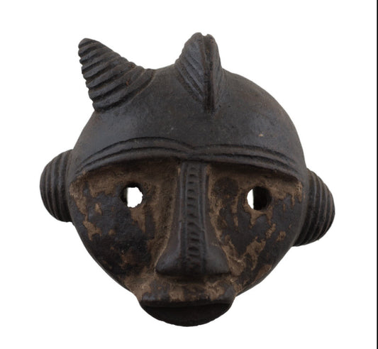 Masquette africaine votive Igbo en terre cuite – masque passeport miniature