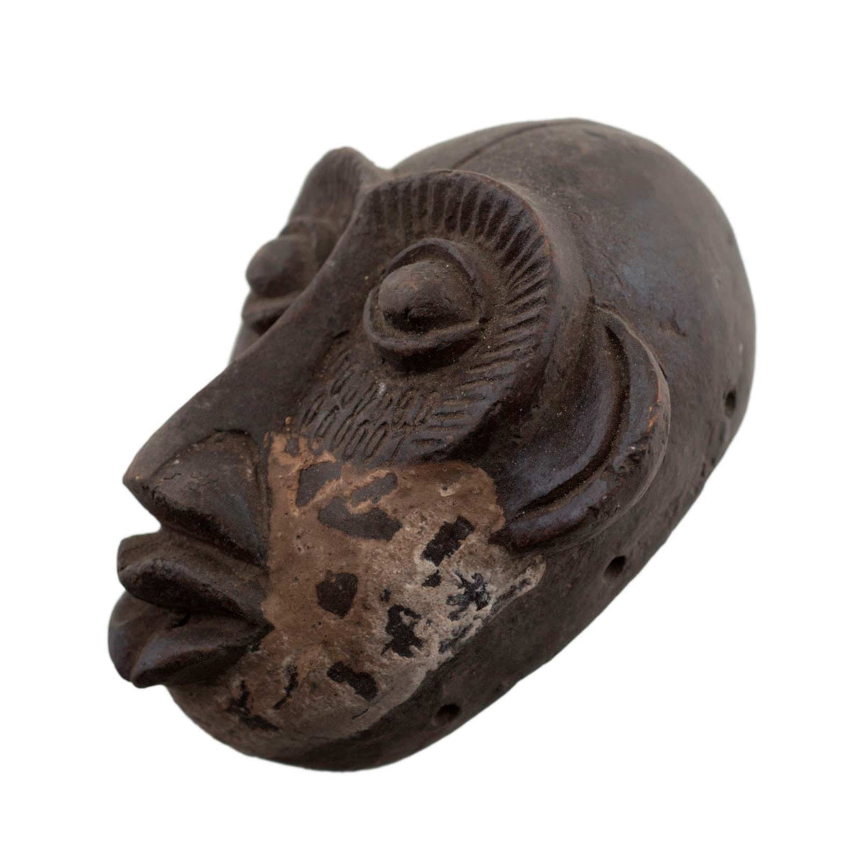 Masque passeport africain miniature en terre cuite – pièce unique