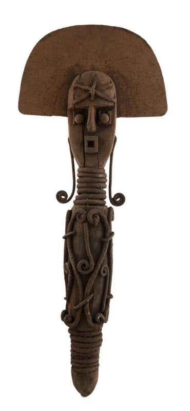 Statue Janus Ofo N'dichie Igbo – Bâton rituel d’autorité en bois et fer