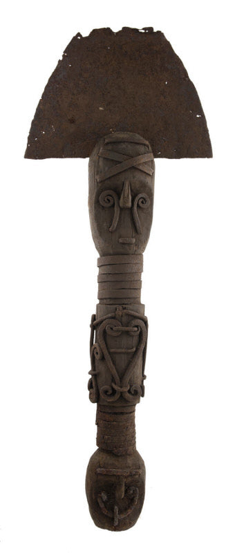 Statue Janus Ofo N'dichie Igbo – Bâton rituel d’autorité en bois et fer