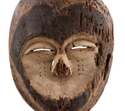 Masque africain Lega en bois et pigments – RDC