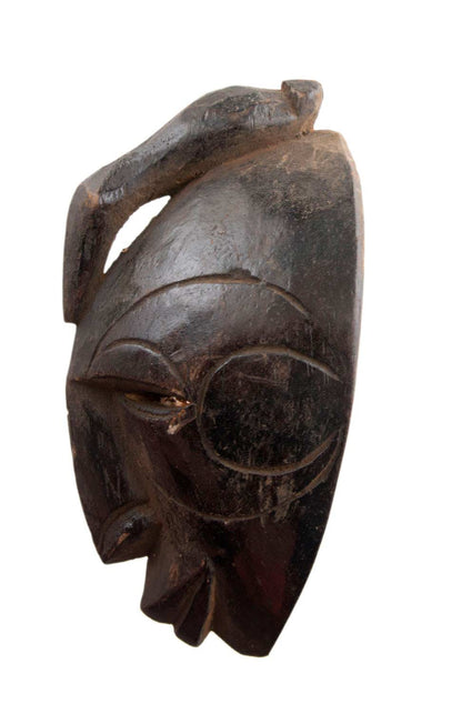 Masque passeport Igbo Agbogho Mmwo – Masquette africaine miniature en bois 16 cm