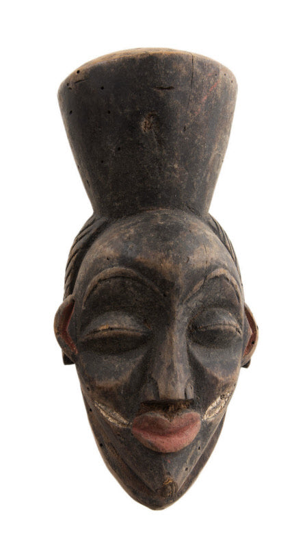 Masque passeport Pounou Punu – Masquette africaine miniature en bois 17,2 cm