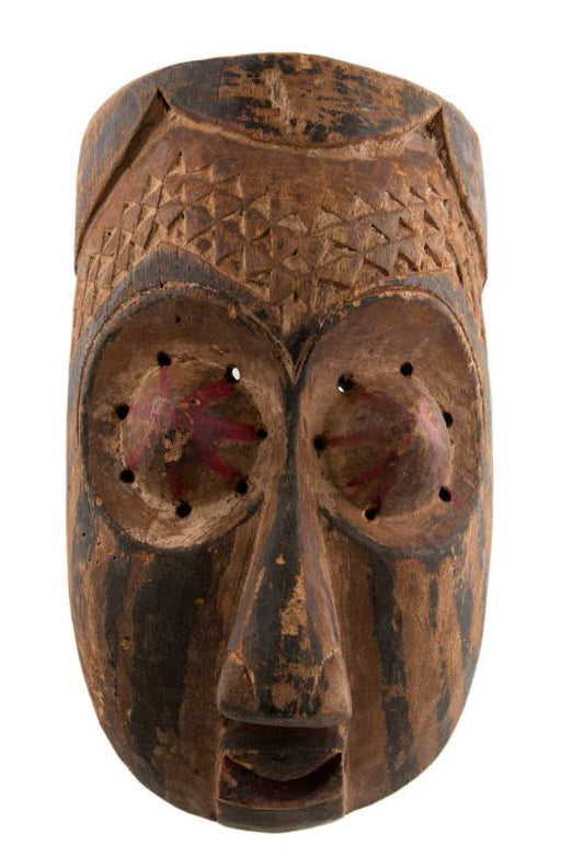 Ancien masque africain Kuba Bakuba de RDC – sculpture en bois