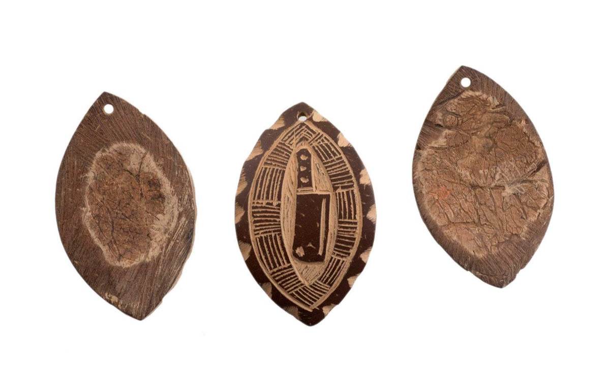 Lot de 3 jetons du jeu d’Abbia – Ewondo, Cameroun