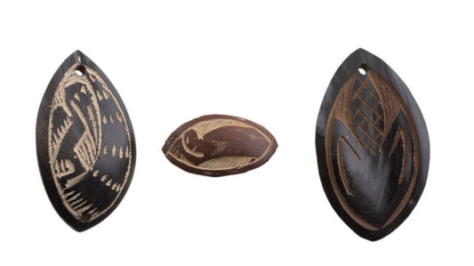 Lot de 3 jetons du jeu d’Abbia – Ewondo, Cameroun