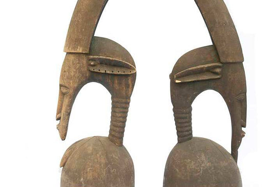 Ancien couple de cimiers Tyiwara Chiwara Bambara – Art africain du Mali