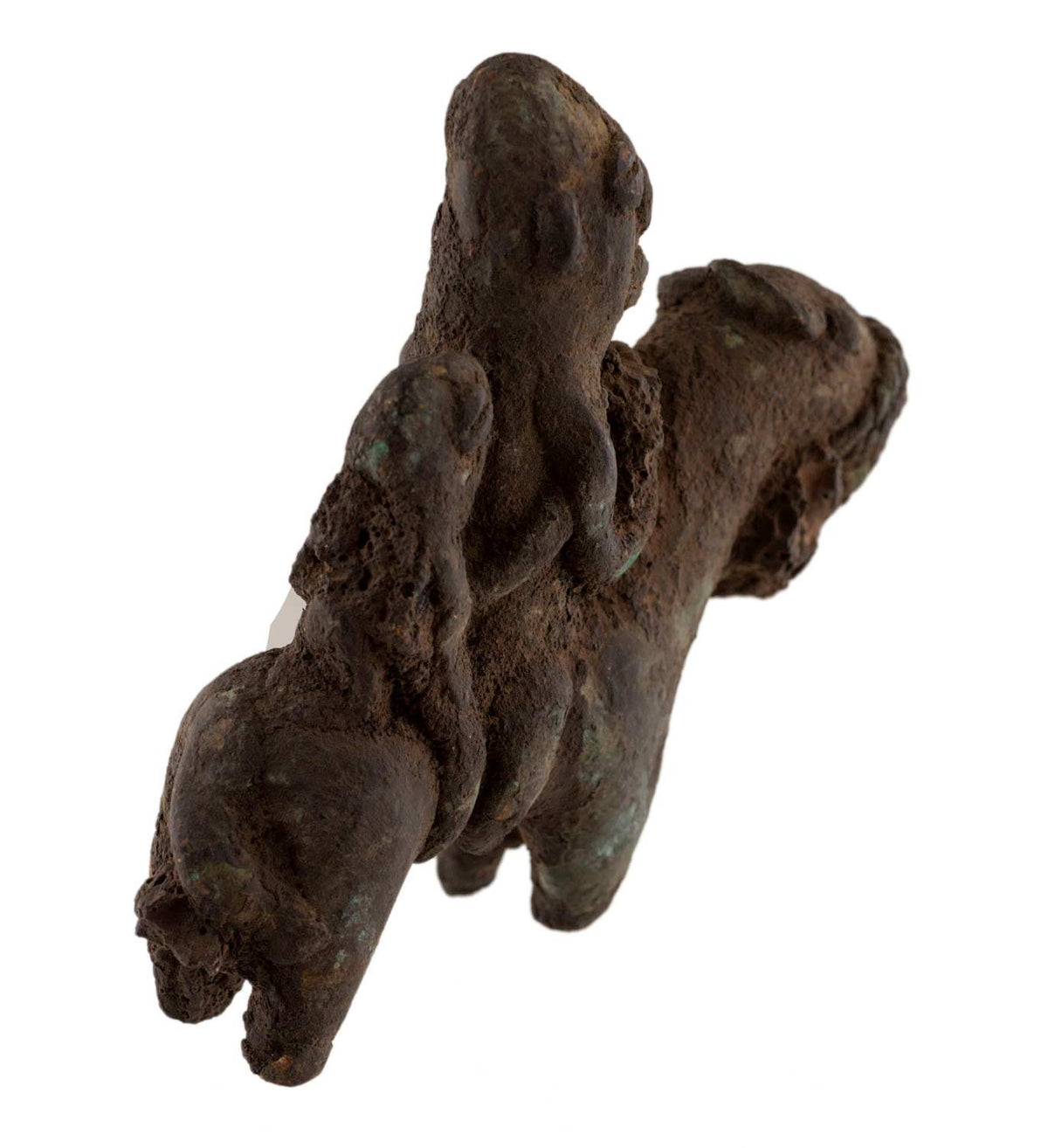 Ancienne figurine africaine cavalier Sao Bronze