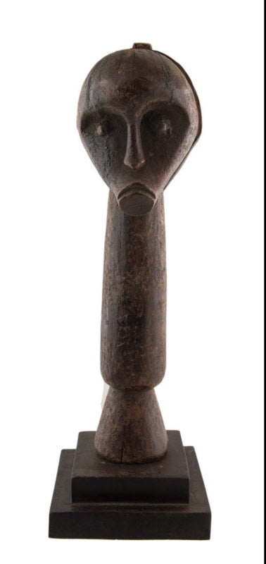 Tête de gardien-reliquaire Fang Byeri – Statue africaine en bois et pigments