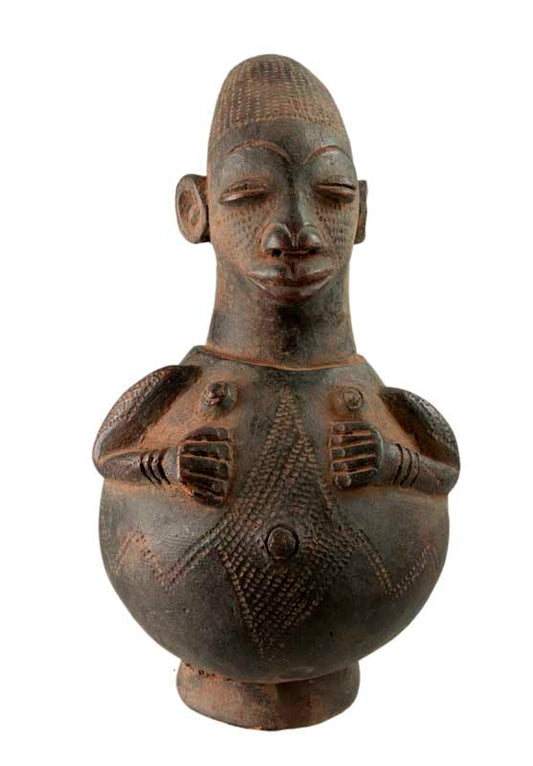 Jarre Mangbetu anthropomorphe en terre cuite – République démocratique du Congo
