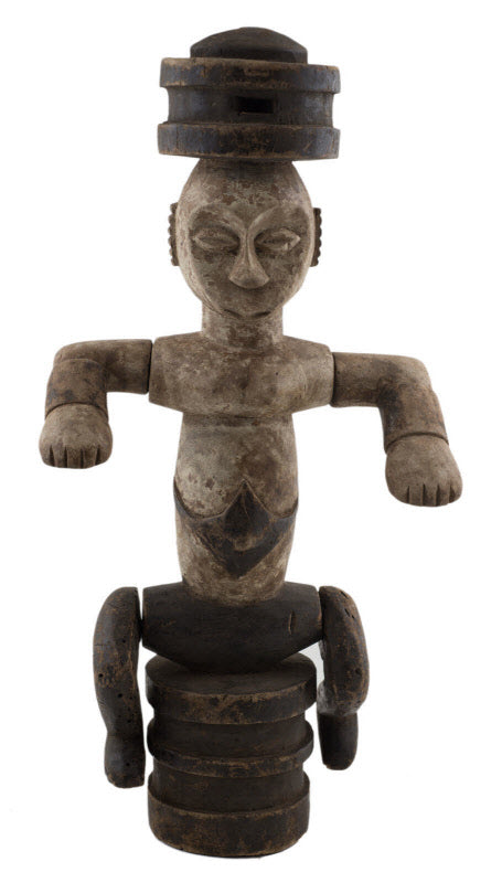 Statuette fétiche maternité Eket Ibibio – Poupée marionnette africaine en bois
