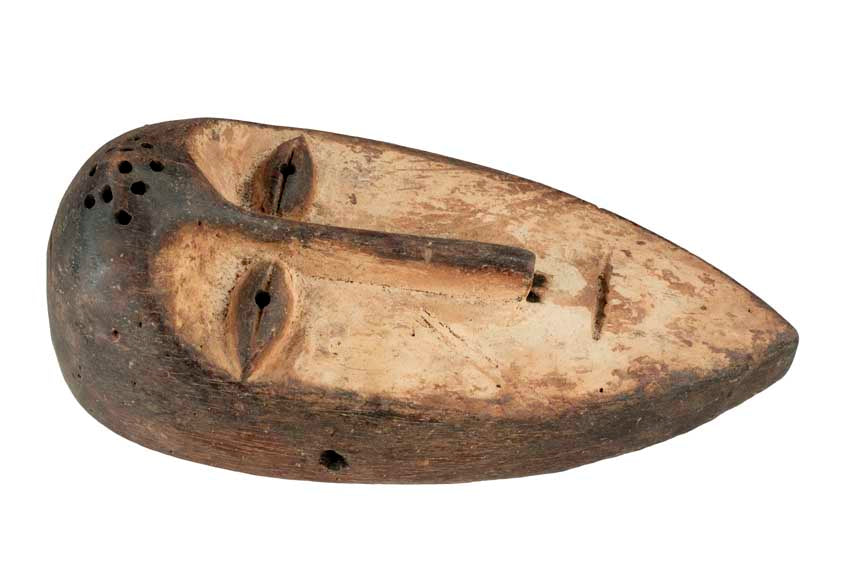 Masque passeport africain – Masquette en bois et pigments 15 cm