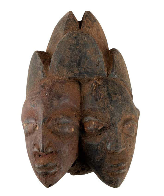 Masque passeport africain – Masquette en bois et pigments 14 cm