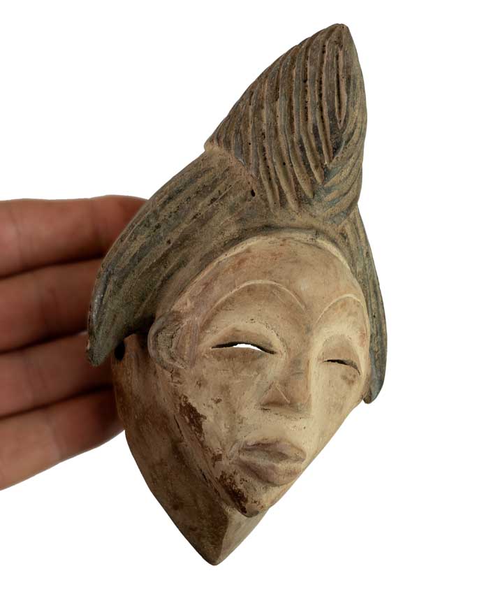 Masque passeport africain – Masquette en bois et pigments 15 cm