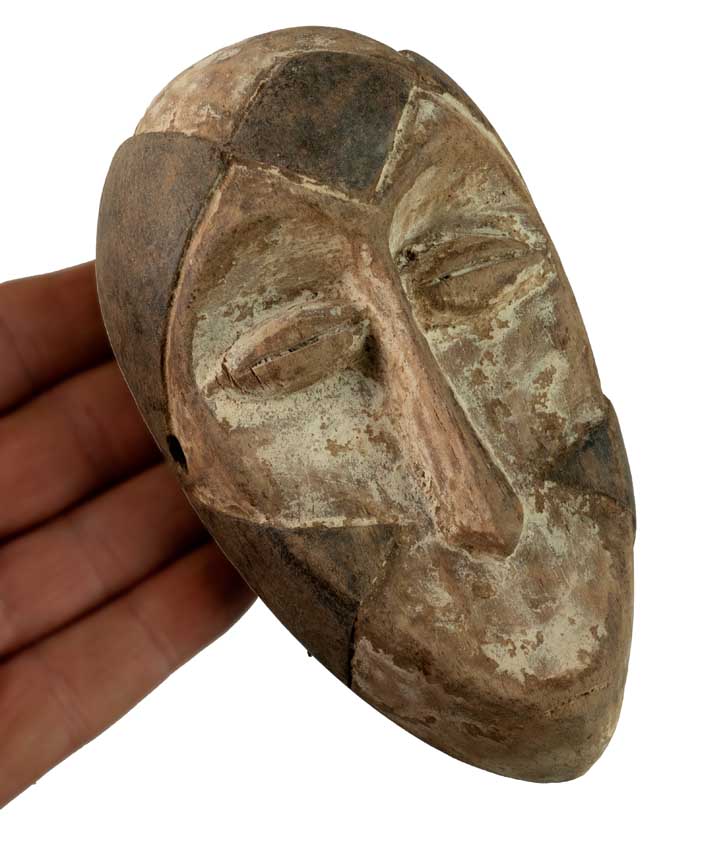 Masque passeport africain – Masquette en bois et pigments 15 cm