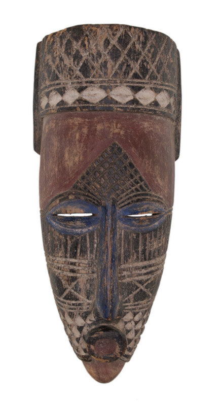 Ancien masque féminin Kuba Ngaady a Mwaash de RDC – sculpture en bois