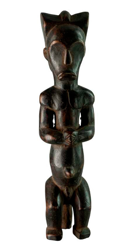 Statuette reliquaire Fang – Gardien africain en bois du Gabon
