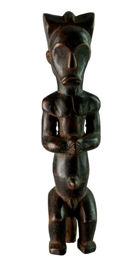 Statuette reliquaire Fang – Gardien africain en bois du Gabon