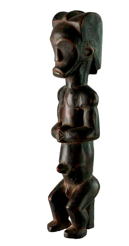 Statuette reliquaire Fang – Gardien africain en bois du Gabon
