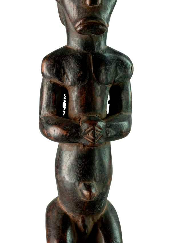 Statuette reliquaire Fang – Gardien africain en bois du Gabon