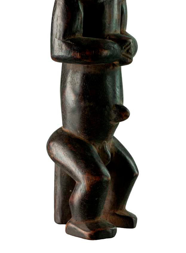 Statuette reliquaire Fang – Gardien africain en bois du Gabon