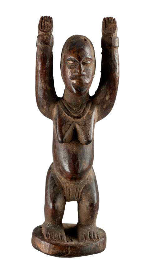 Statuette africaine Dogon Tellem – Sculpture en bois et pigments du Mali