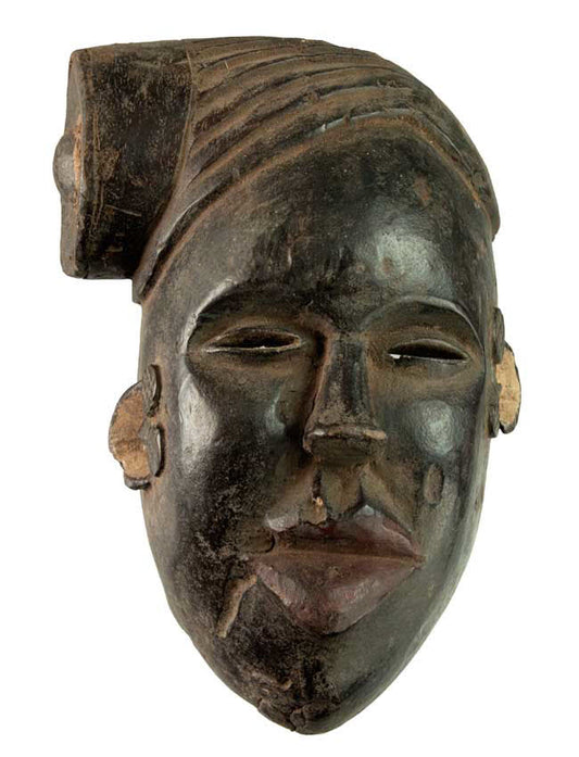 Masque africain Baoulé en bois – sculpture ethnique