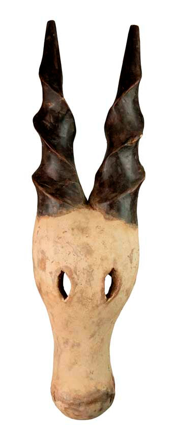 Masque africain antilope Kwele – sculpture coutumière en bois