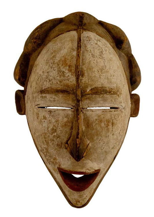 Masque africain Igbo Agbogho Mmuo du Nigeria – bois et pigmentation naturelle