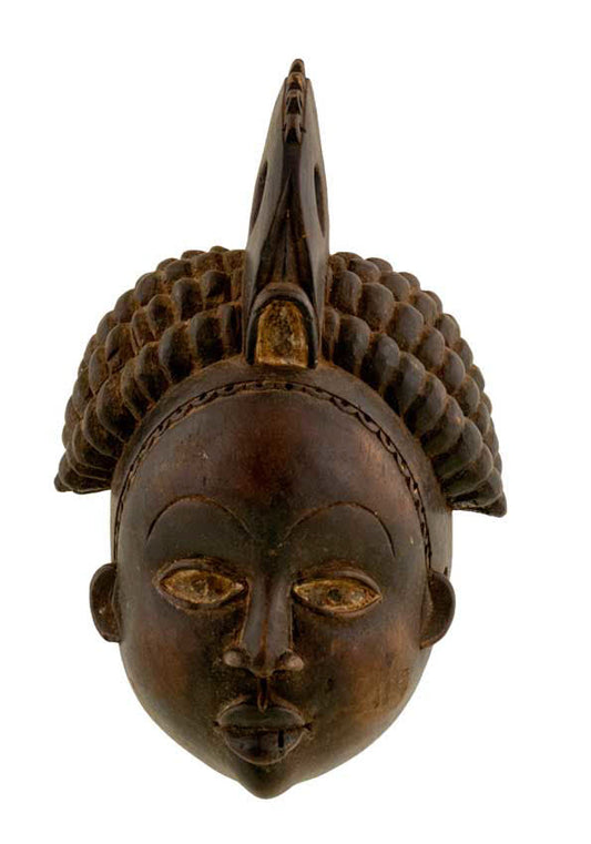 Masque africain Mba Kongo de RDC – bois, pigments et kaolin