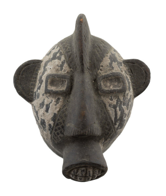 Masquette africaine votive en terre cuite – masque passeport miniature