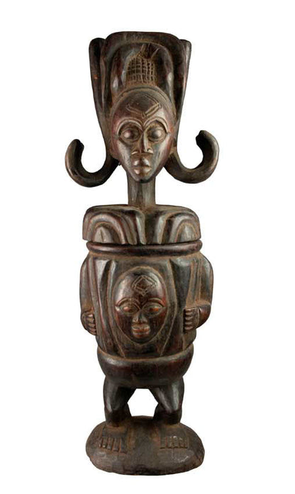 Statue africaine Tshokwe – Pot à onguent, RDC