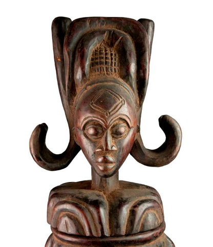 Statue africaine Tshokwe – Pot à onguent, RDC