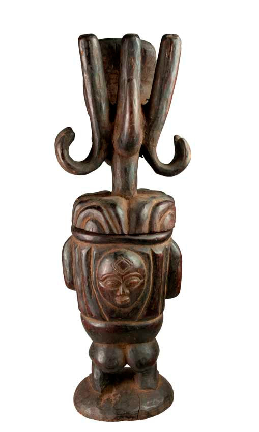 Statue africaine Tshokwe – Pot à onguent, RDC