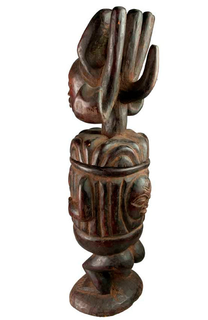 Statue africaine Tshokwe – Pot à onguent, RDC