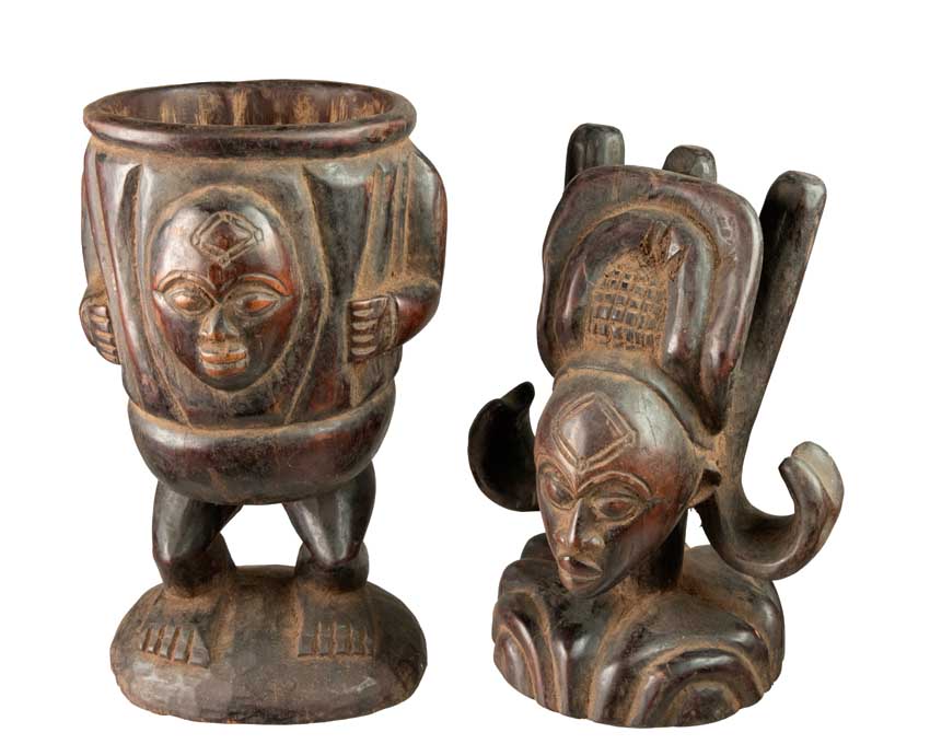 Statue africaine Tshokwe – Pot à onguent, RDC