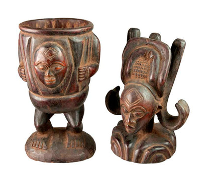 Statue africaine Tshokwe – Pot à onguent, RDC