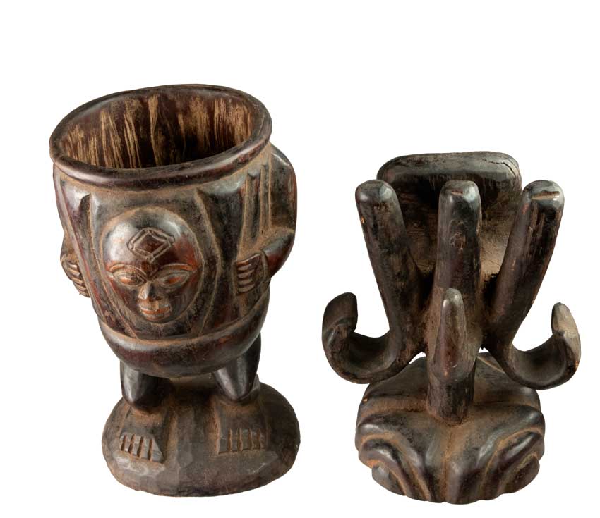 Statue africaine Tshokwe – Pot à onguent, RDC