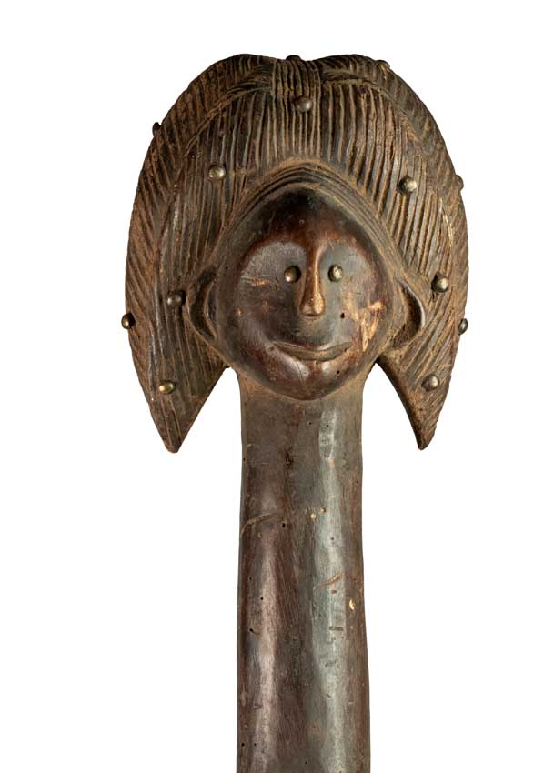 Sceptre Fang Byeri – Objet cérémoniel africain en bois du Gabon