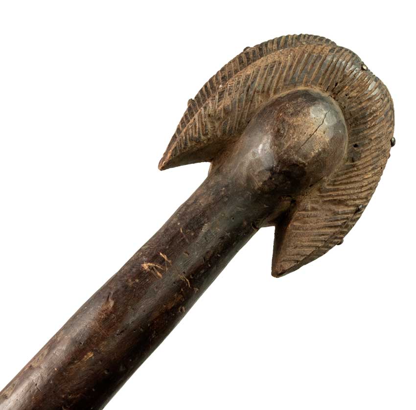 Sceptre Fang Byeri – Objet cérémoniel africain en bois du Gabon