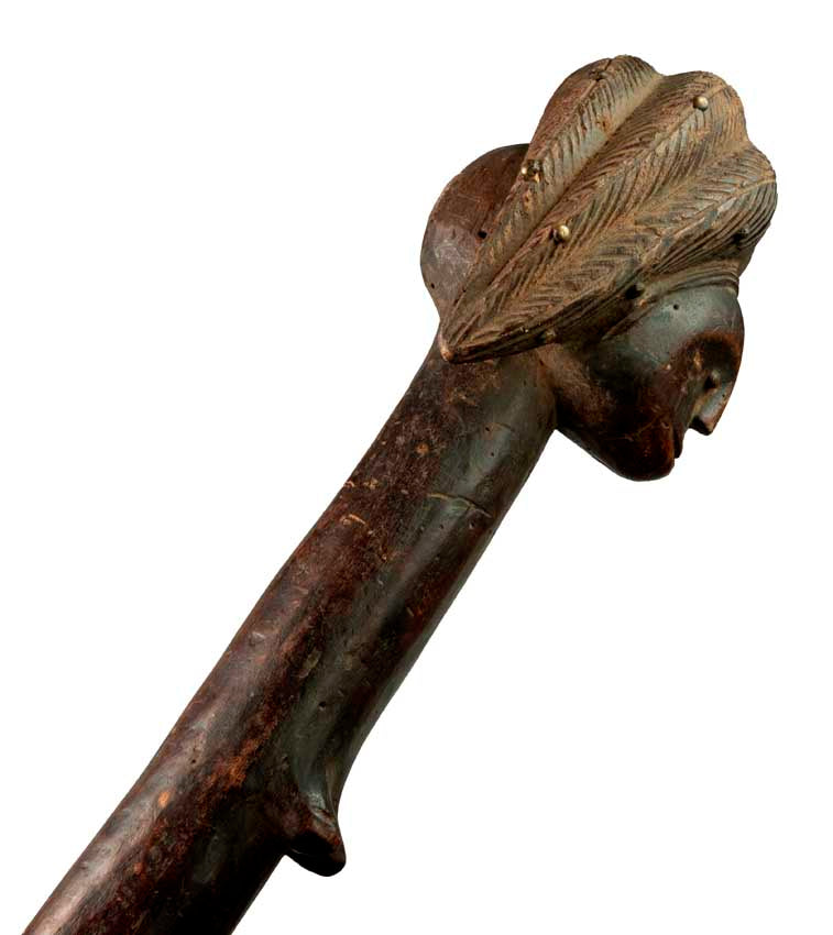 Sceptre Fang Byeri – Objet cérémoniel africain en bois du Gabon