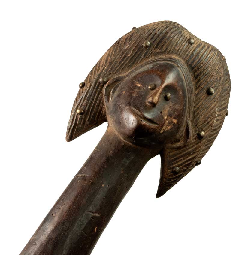 Sceptre Fang Byeri – Objet cérémoniel africain en bois du Gabon