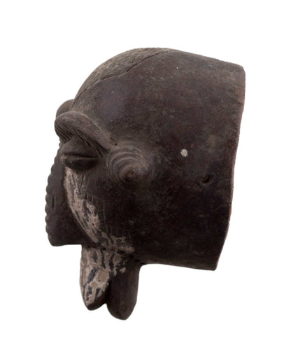 Masquette africaine votive animalière en terre cuite – masque passeport miniature