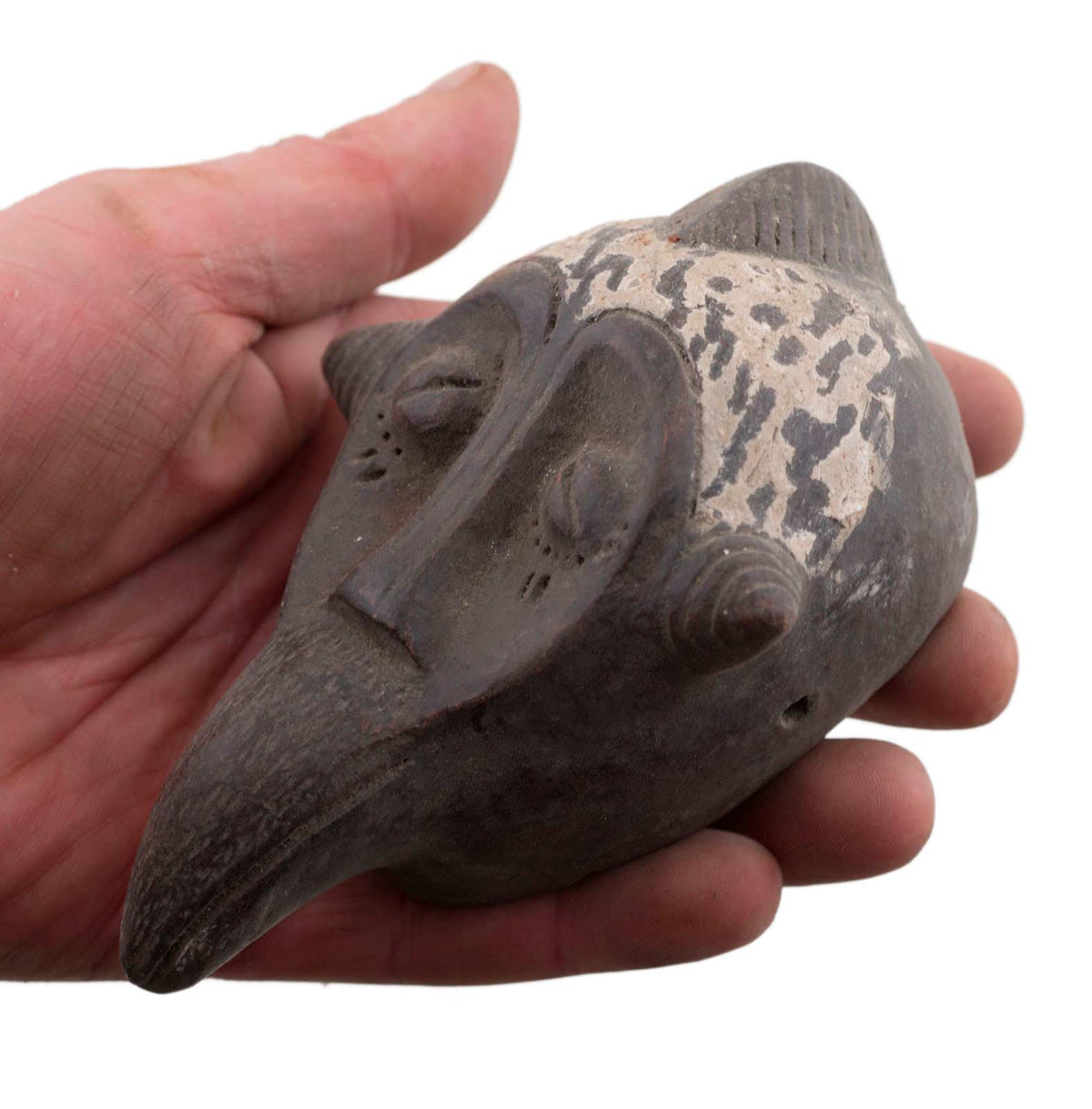 Masquette africaine votive en terre cuite – masque passeport miniature et pièce unique
