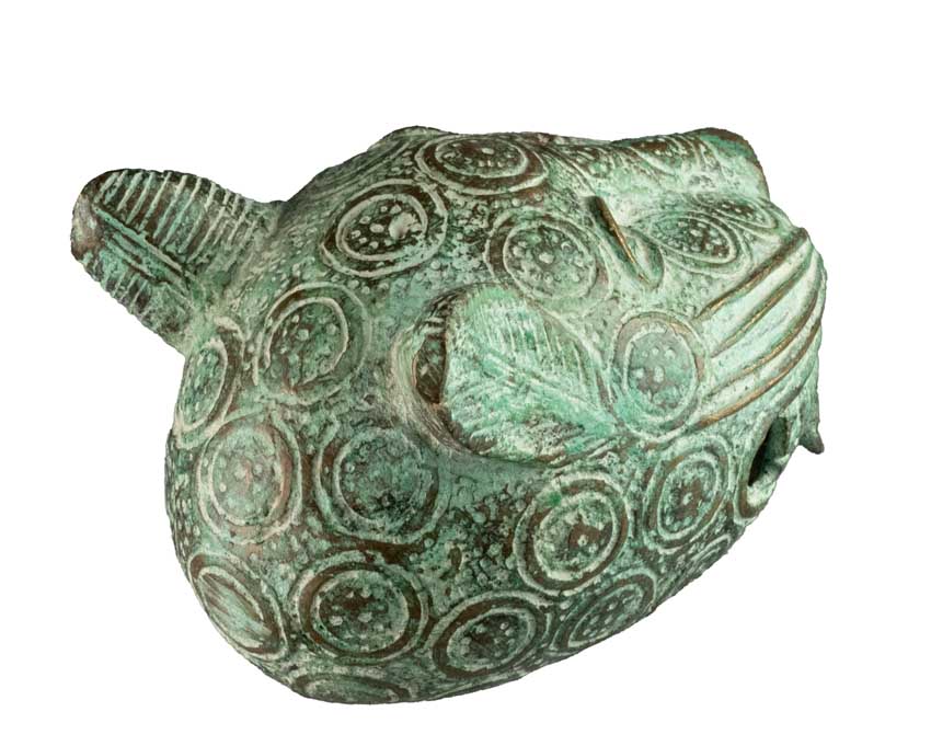 Tête de léopard Yoruba en bronze – Nigéria