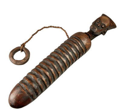 Guiro africain anthropomorphe en bois – Instrument de musique