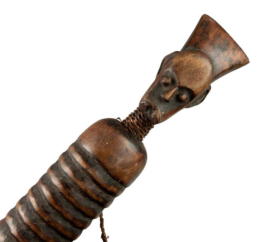 Guiro africain anthropomorphe en bois – Instrument de musique