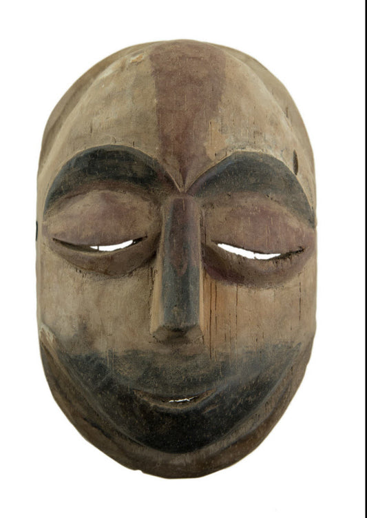 Masque passeport Galao Okouyi – Masquette africaine en bois 14 cm